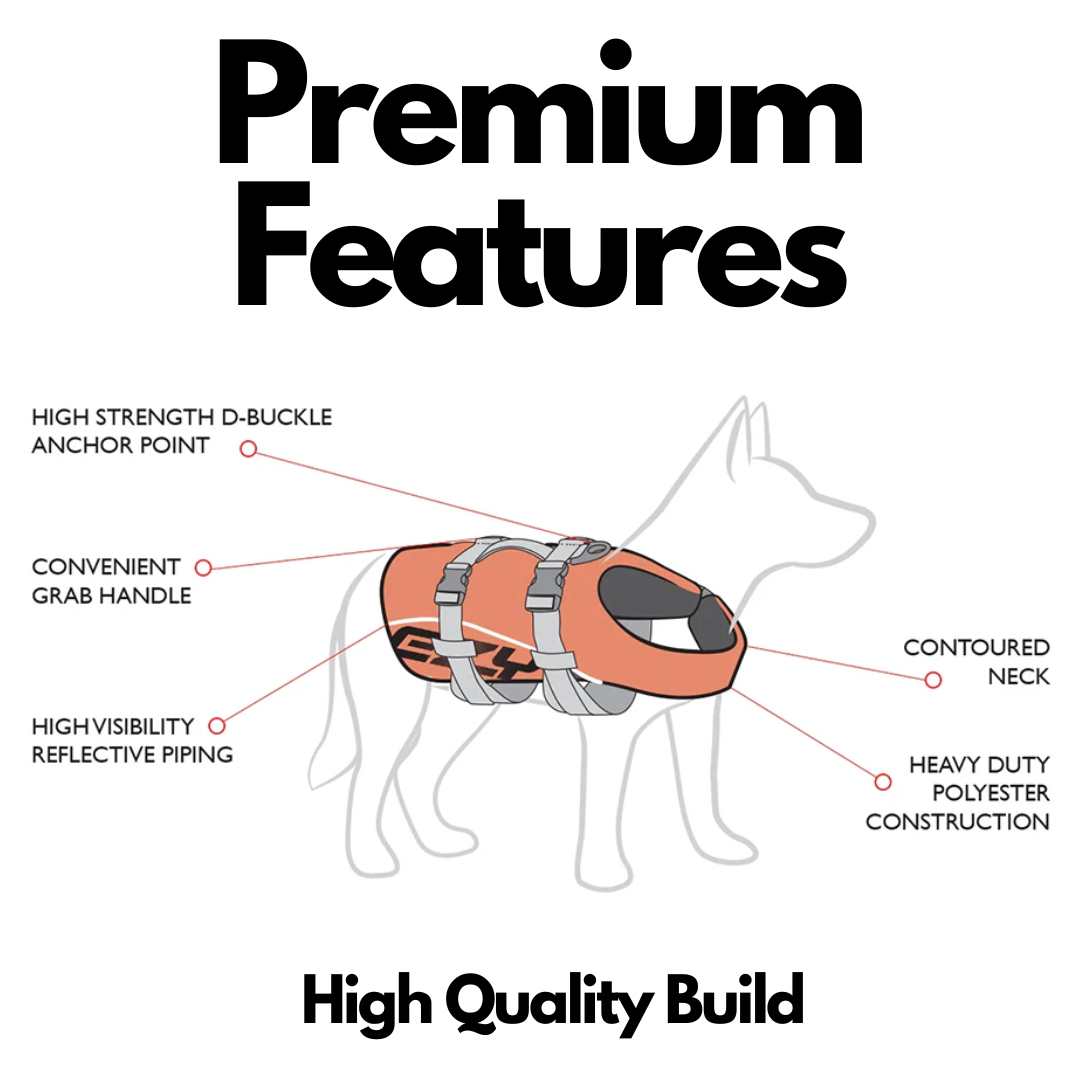 Premium Dog Life Jacket – Adjustable Safety Vest with Reflective Trim & Durable Handle