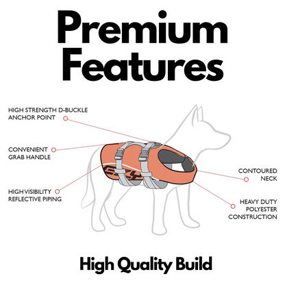 Premium Dog Life Jacket – Adjustable Safety Vest with Reflective Trim & Durable Handle